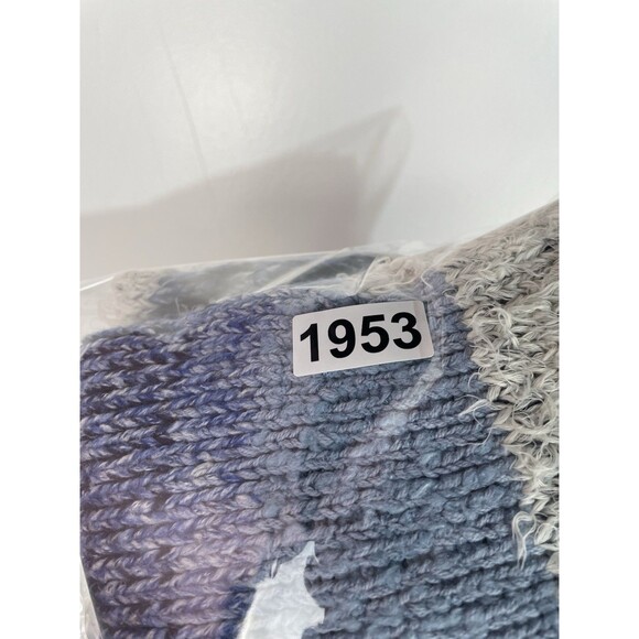 Free People Sweater Dress M Making Waves Blue Striped Eyelash-knit Granola Girl - Picture 13 of 13